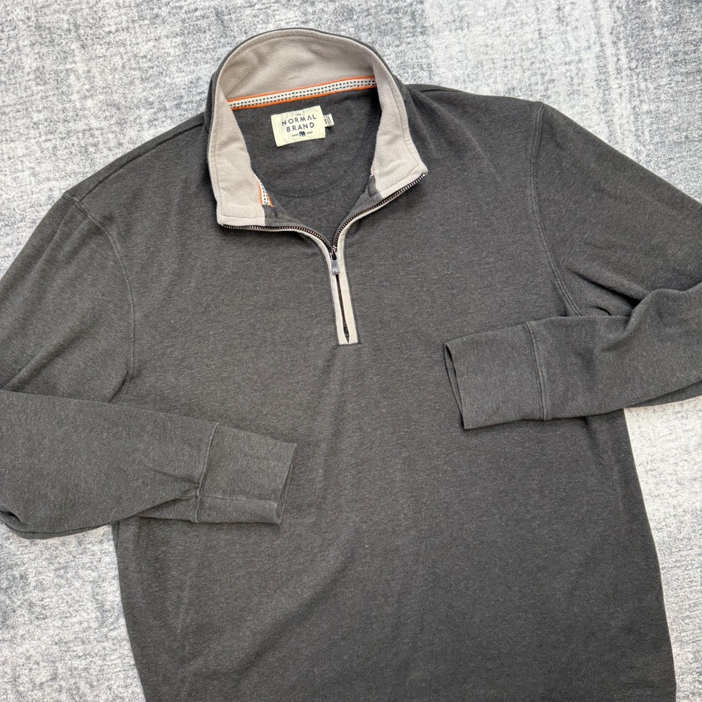 The Normal Brand Shirt Mens XL Gray 1/4 Quarter Zip Performance Pullover Stretch